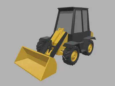 Low Poly Compact Loader 01 Low-poly 3D model