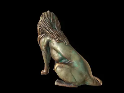 Lion Statue Low-poly 3D model order