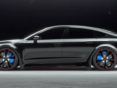 High Poly Widebody Audi RS7  3D model