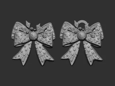 christmas ribbon bow 5 3D print model