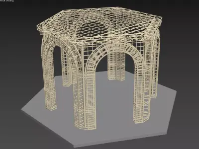 Gazebo Metal Dome Structure  Gazebo Dome hexagon structure  Arch 3D model
