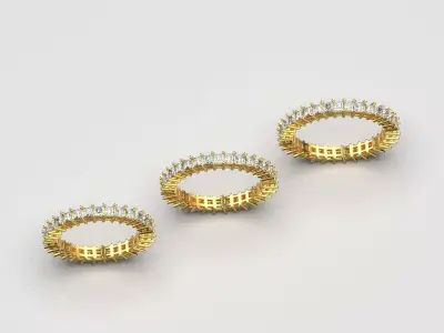 Wedding rings size 17 size 18 size 19  3D print model