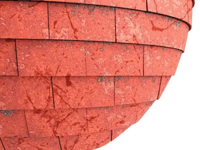 Roof Tile Materials 10- By 3 color Pbr By Sbsar 4k Texture