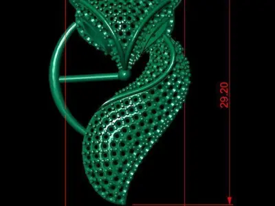 fox necklace 3D print model