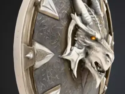 Dragon Shield Low-poly 3D model