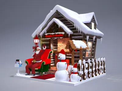 Santas Grotto Christmas Decoration 3D model
