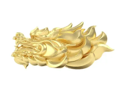 3D Printable oriental Chinese Dragon head 3D print model 3D print model