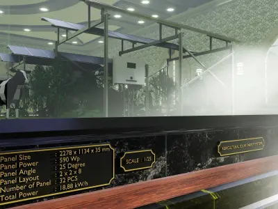 Agricultural Solar Energy Type-1 Table 2x2x8 Diorama Low-poly 3D model