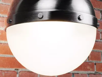 Geoffrey Single Light Glass Steel Dimmable Pendant Low-poly 3D model