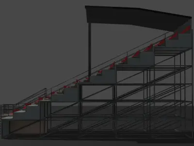 Grandstand Low-poly 3D model