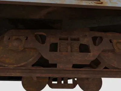 Train wagon complete texture and material  Low-poly 3D model