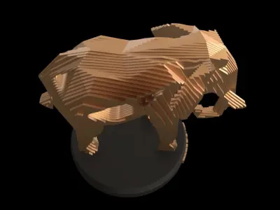 Parametric V Asian Elephant Low-poly 3D model