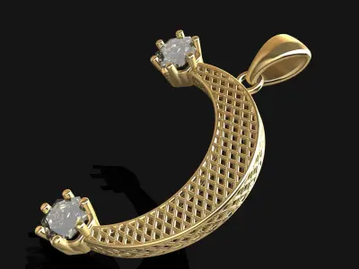 Minimalist Moon Pendant 3D Printable Jewelry Design 3D print model