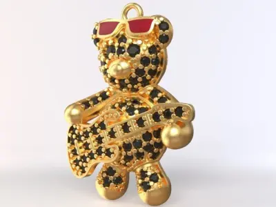 teddy pendant 3D print model
