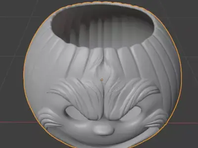 Grinch-themed Halloween pumpkin 3D print model