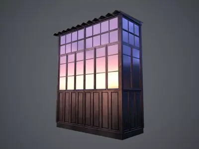 Soviet closed balcony for home - 1 Low-poly 3D model