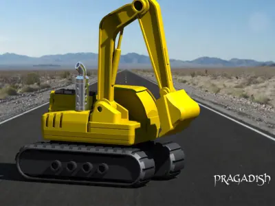 Toy escavator Free 3D model