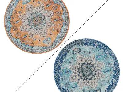 Round Rug Set 111 3D model