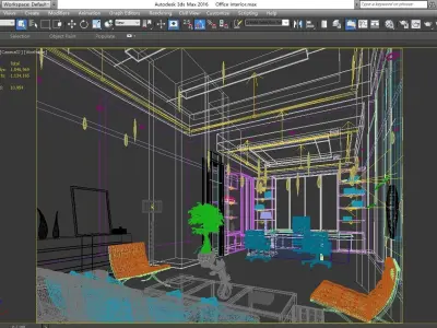Office interior 3D model