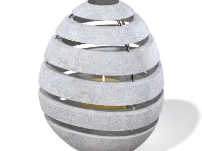 Rock Shaped Lantern 3D Model 3D model