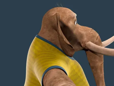  Cartoon Elephant NoRig 3D model