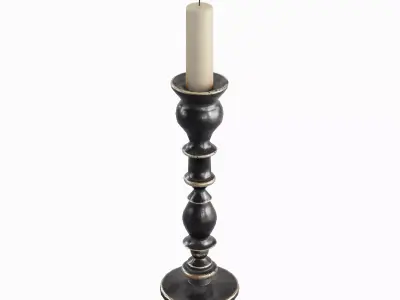 Elegant Candlestick 02 Low-poly 3D model
