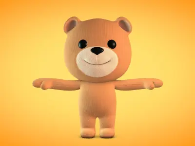 Teddy Baby Bear Low-poly 3D model