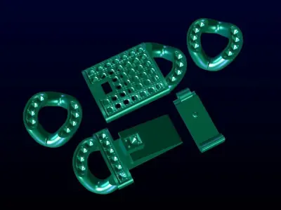 Diamond Cuban bracelet 9 3D print model