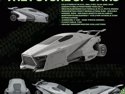 3D Printable Futuristic Anti Gravity Vehicle Model 3D print model