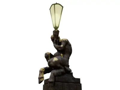 Faun with a Lamp Statue Free low-poly 3D model