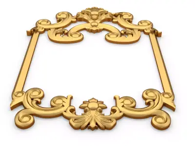 Plaster decorative frame wall ornament onlay 01 3D print model