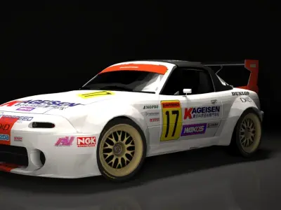 JGTC Mazda Miata NOPRO Roadster GT300 Bodykit Low-poly 3D model