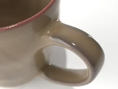 Cup mug ceramic porselain with handle  3D model