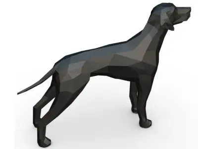 Dalmatian low poly dog 3D print model
