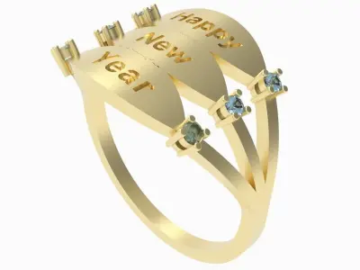 ring Happy new year 3D print model