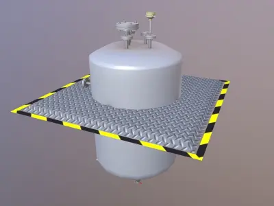 Vertical Flat Bottom Tank Low-poly 3D model