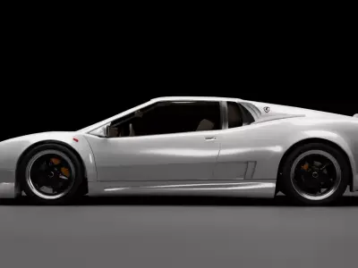 Early 90s supercar  Low-poly 3D model