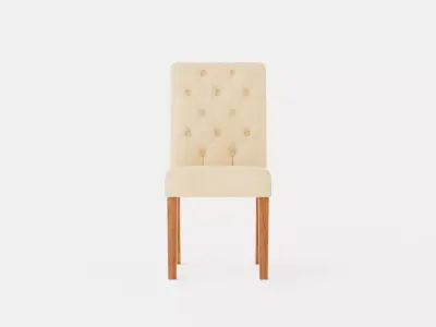Jenny Dining Chair Beige Wood Low-poly 3D model
