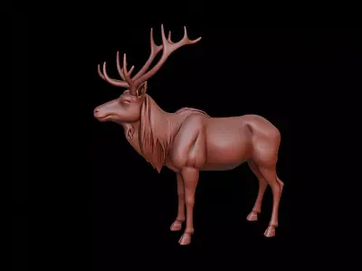 Elk Animal Sculpture 3D print model get