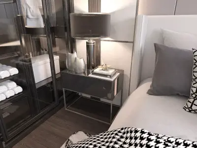 Modern Bedroom Scene 2 3D model