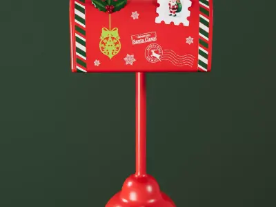 Santa Mailbox Free low-poly 3D model