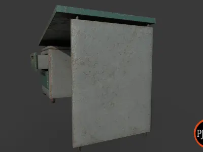 MetalDesk-01A  Version 001 Low-poly 3D model