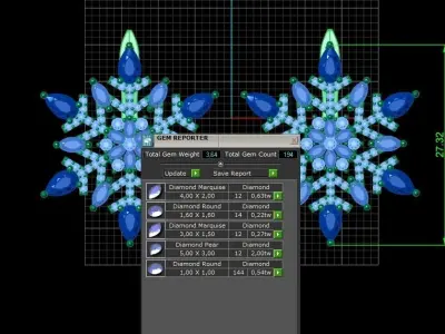 Christmas snowflake earrings 1041 3D print model