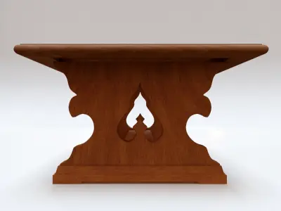 Wooden Retro Coffee Table 3D model