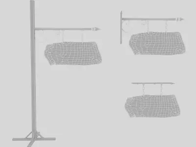 old stone empty sign 02 Low-poly 3D model