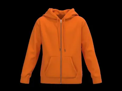 Kids male zipper hoodie 3D model