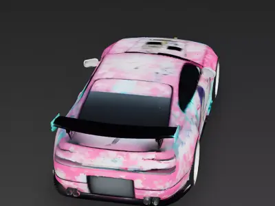 Customized Itasha Anime Sports Car 3D Model Low-poly 3D model