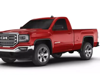 GMC Sierra 1500 reg pickup Low-poly 3D model