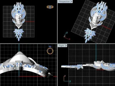 Pendant Head Girl 3D print model