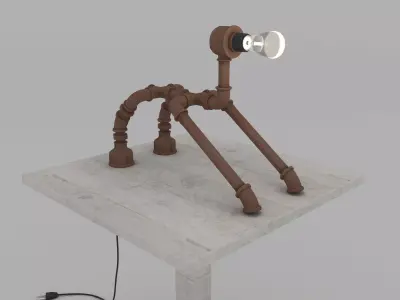 Table Pipe Dog Lamp 3D model